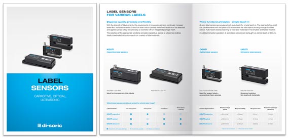 di-soric Brochure Label Sensors – Capacitiv, Optical, Ultrasonic
