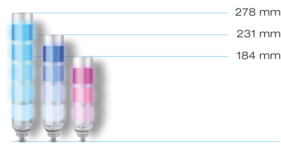 di-soric 带蜂鸣器的 SBT-RGB, 可用的长度和段数