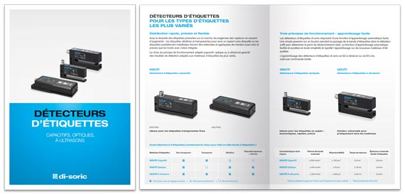 di-soric Brochure Détecteurs d’étiquettes – capacitifs, optiques, à ultrasons